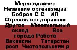 Мерчендайзер › Название организации ­ Бобров С.С., ИП › Отрасль предприятия ­ Другое › Минимальный оклад ­ 17 000 - Все города Работа » Вакансии   . Татарстан респ.,Чистопольский р-н